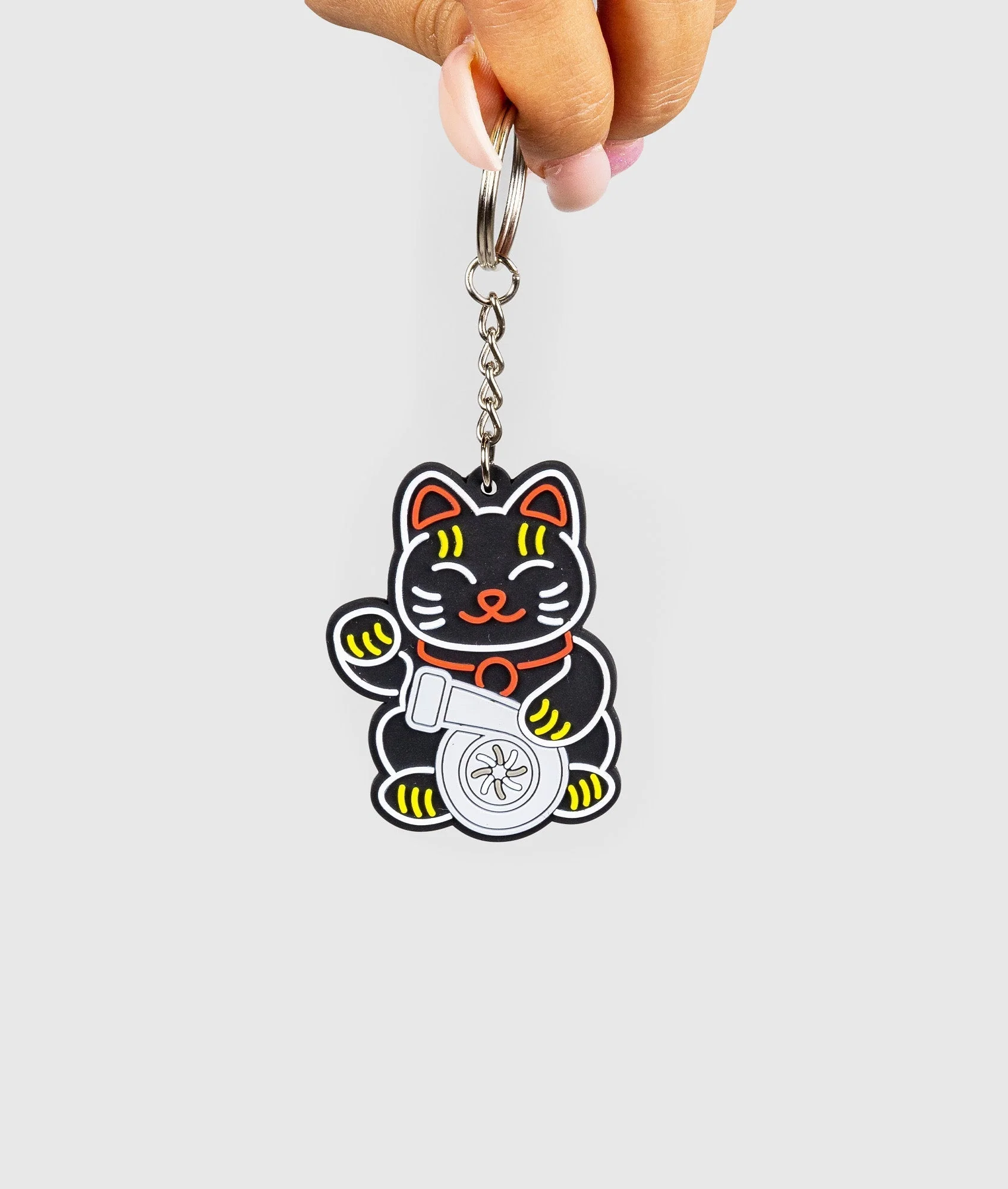 Black Kitty Rubber Key Ring - Image 3