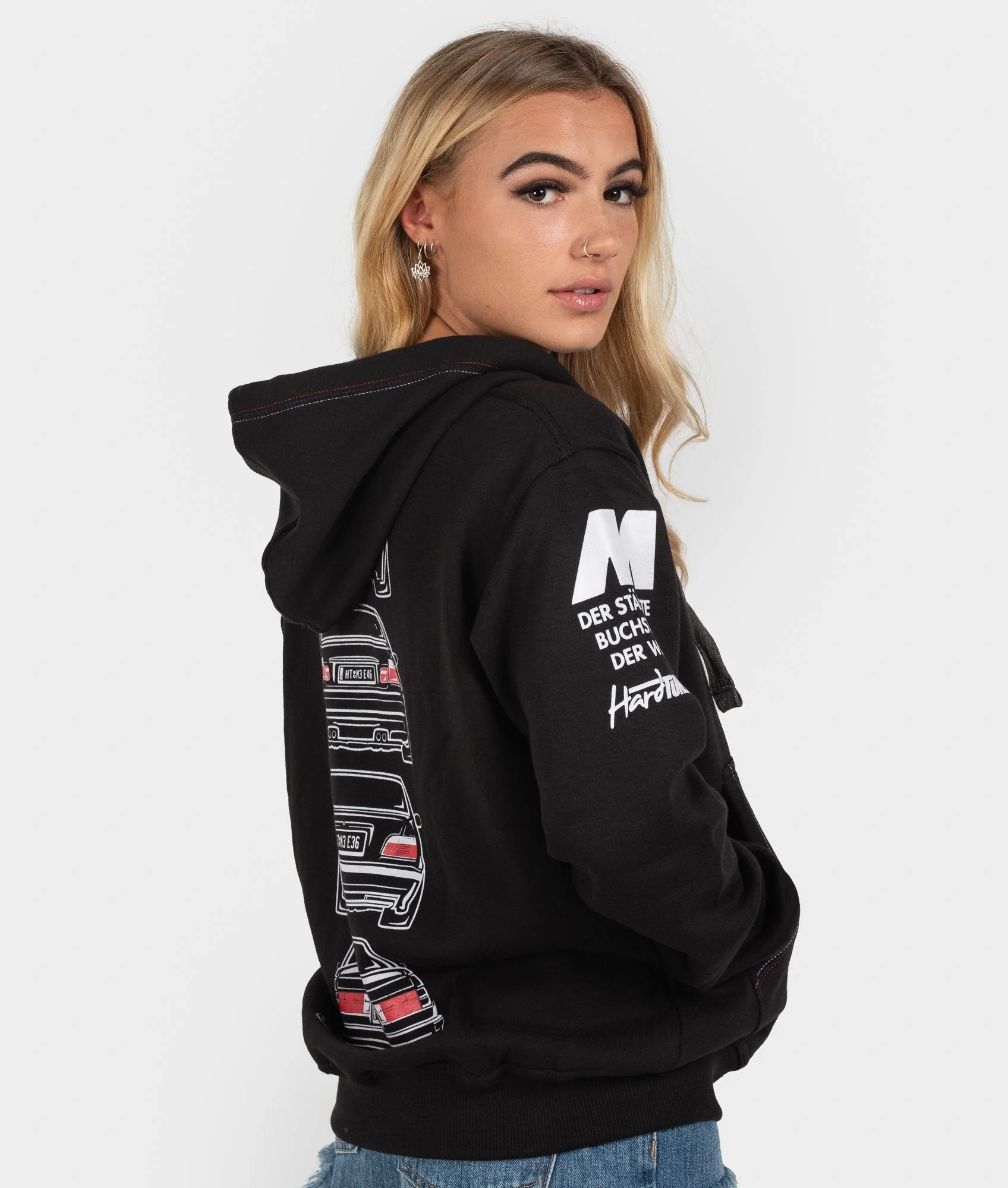 BMW M3 E92, E46, E36, E30 POWER Womens Hoodie - Image 3